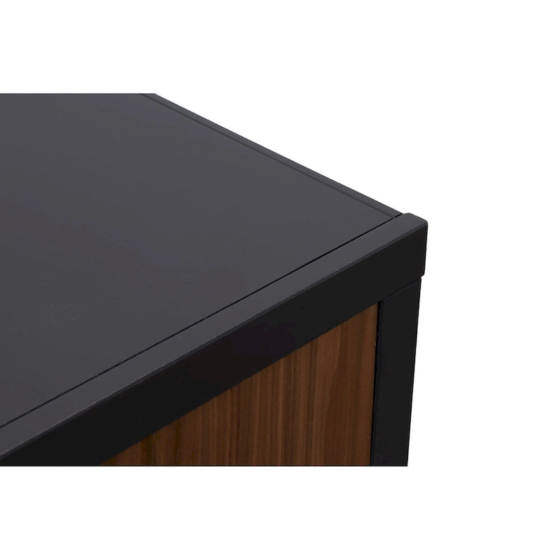 Meuble TV Bridgevine Home Aria de 85 pouces pour téléviseurs jusqu'à 95 pouces, aucun assemblage requis, finition noire et noyer