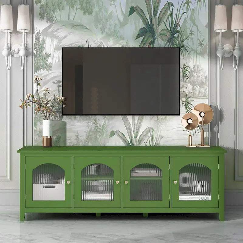 Meuble TV moderne Naro de 71 po avec porte vitrée par Christopher Knight Home