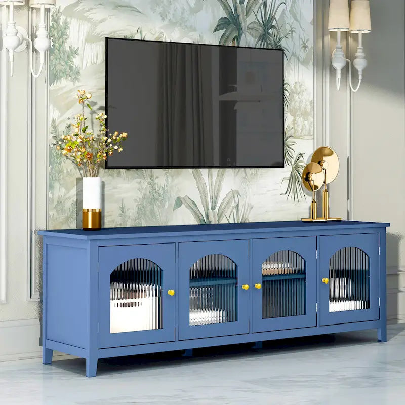 Meuble TV moderne Naro de 71 po avec porte vitrée par Christopher Knight Home
