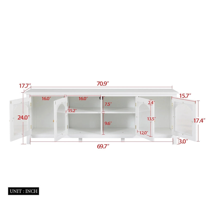 Meuble TV moderne Naro de 71 po avec porte vitrée par Christopher Knight Home