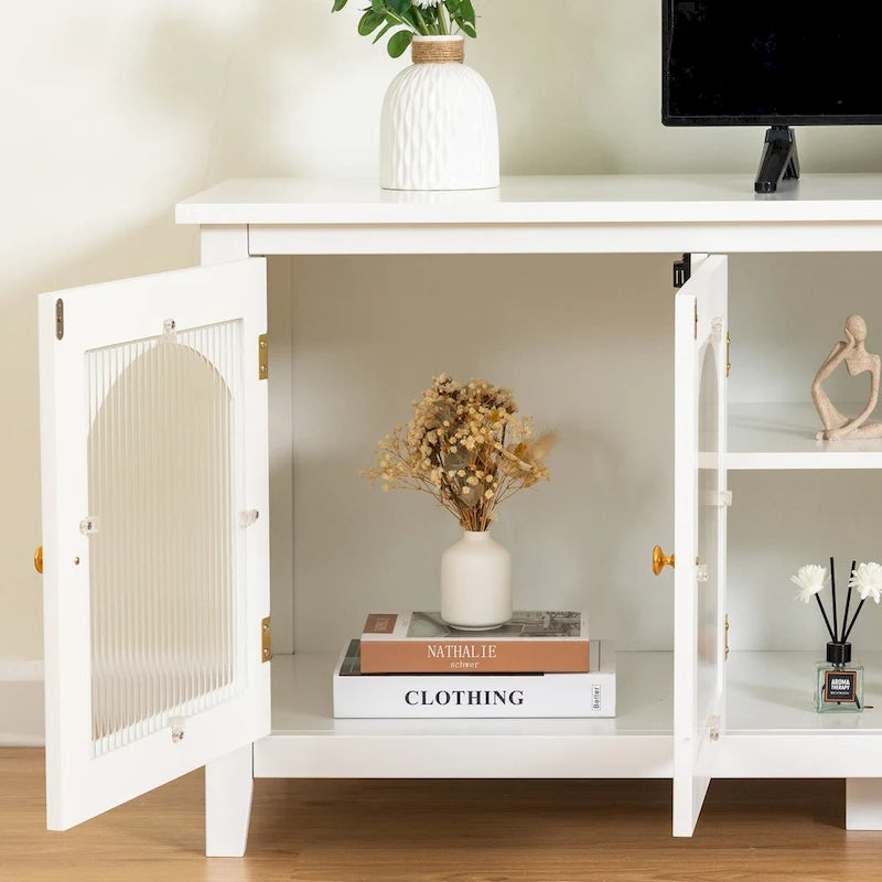 Meuble TV moderne Naro de 71 po avec porte vitrée par Christopher Knight Home