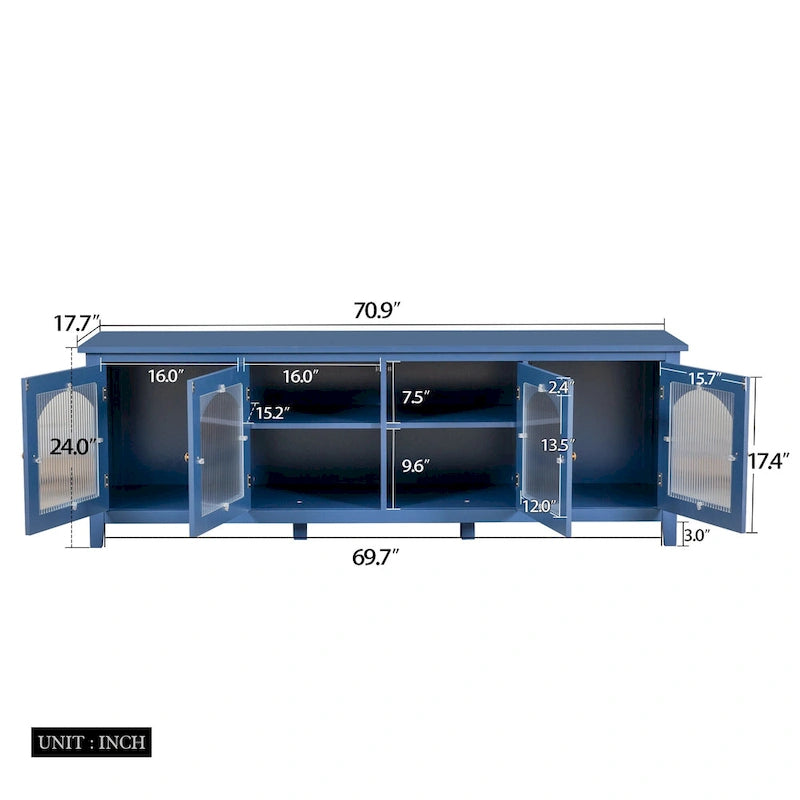 Meuble TV moderne Naro de 71 po avec porte vitrée par Christopher Knight Home