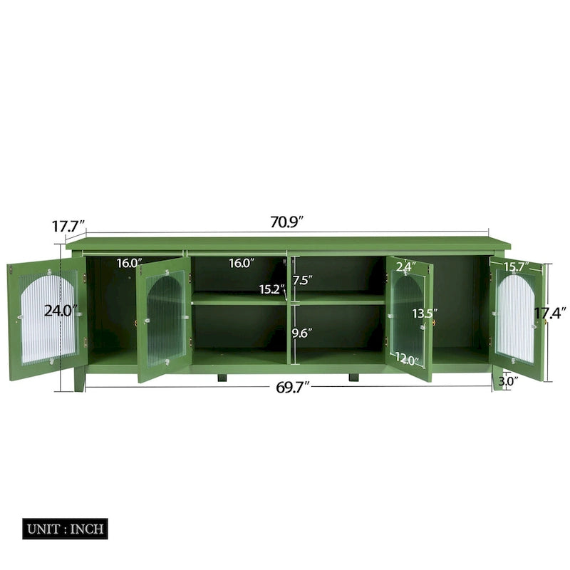 Meuble TV moderne Naro de 71 po avec porte vitrée par Christopher Knight Home