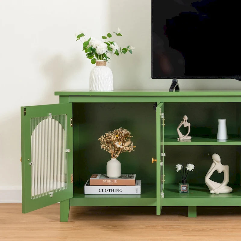 Meuble TV moderne Naro de 71 po avec porte vitrée par Christopher Knight Home