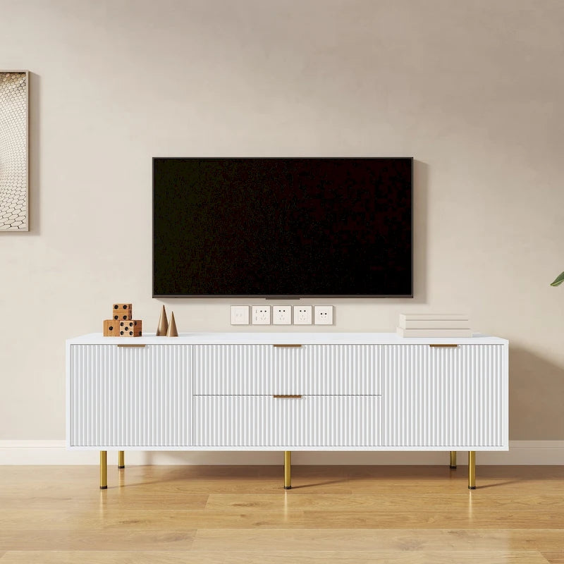 Meuble TV moderne blanc chaud, pour Salon Chambre