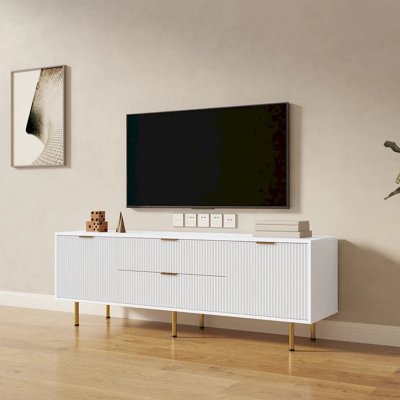 Meuble TV moderne blanc chaud, pour Salon Chambre