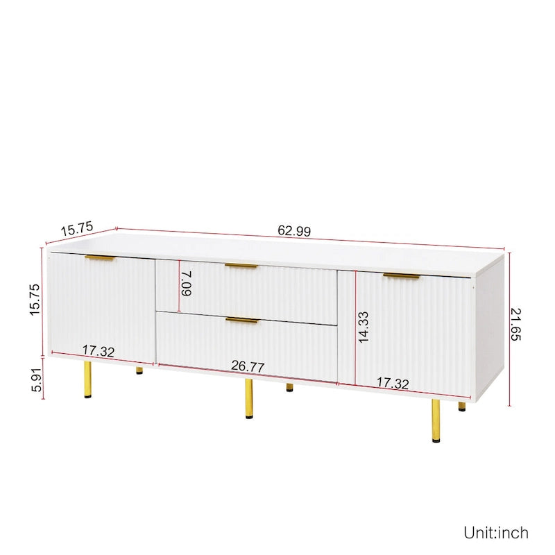 Meuble TV moderne blanc chaud, pour Salon Chambre