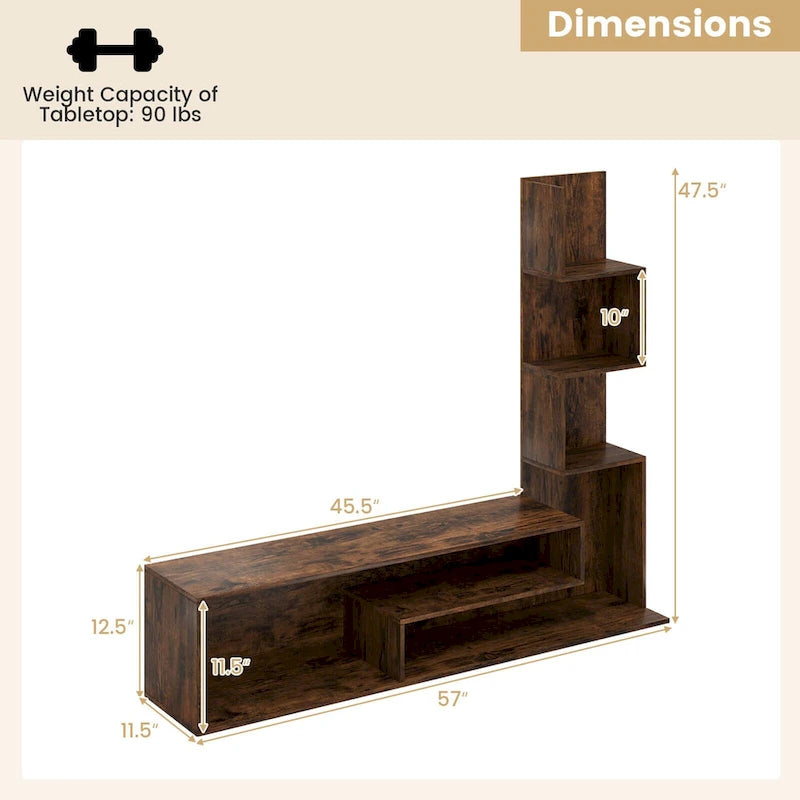 Meuble TV Costway Cube pour téléviseurs jusqu'à 50 pouces, Table Console Multimédia avec - Voir détails