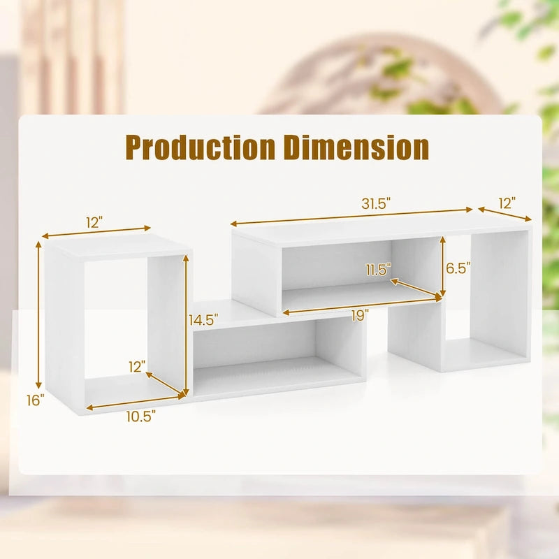 Costway Lot de 2 supports TV réglables avec cubes de rangement pour téléviseurs jusqu'à 55 pouces - Voir détails