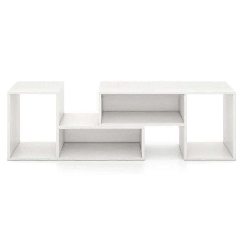 Costway Lot de 2 supports TV réglables avec cubes de rangement pour téléviseurs jusqu'à 55 pouces - Voir détails