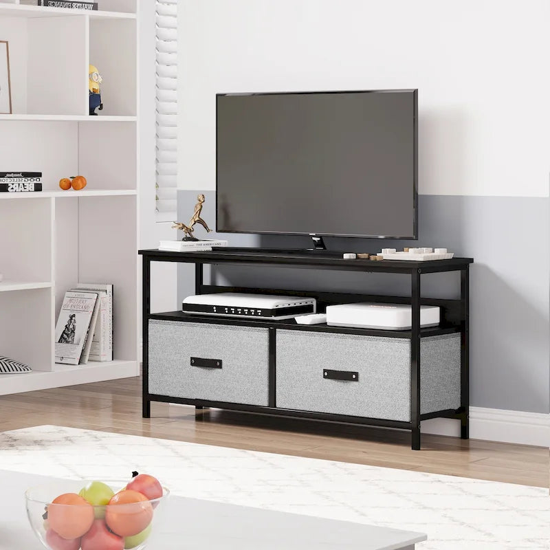 Meuble TV et Commode Multifonction pour Chambre à Coucher avec 2 Tiroirs - 106,7 cm