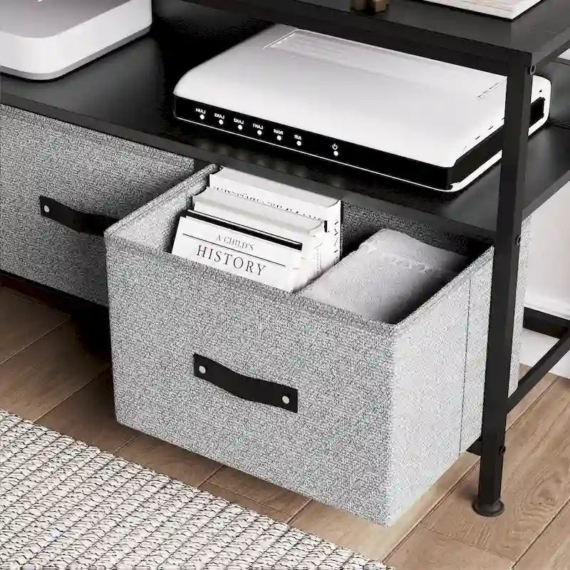 Meuble TV et Commode Multifonction pour Chambre à Coucher avec 2 Tiroirs - 106,7 cm