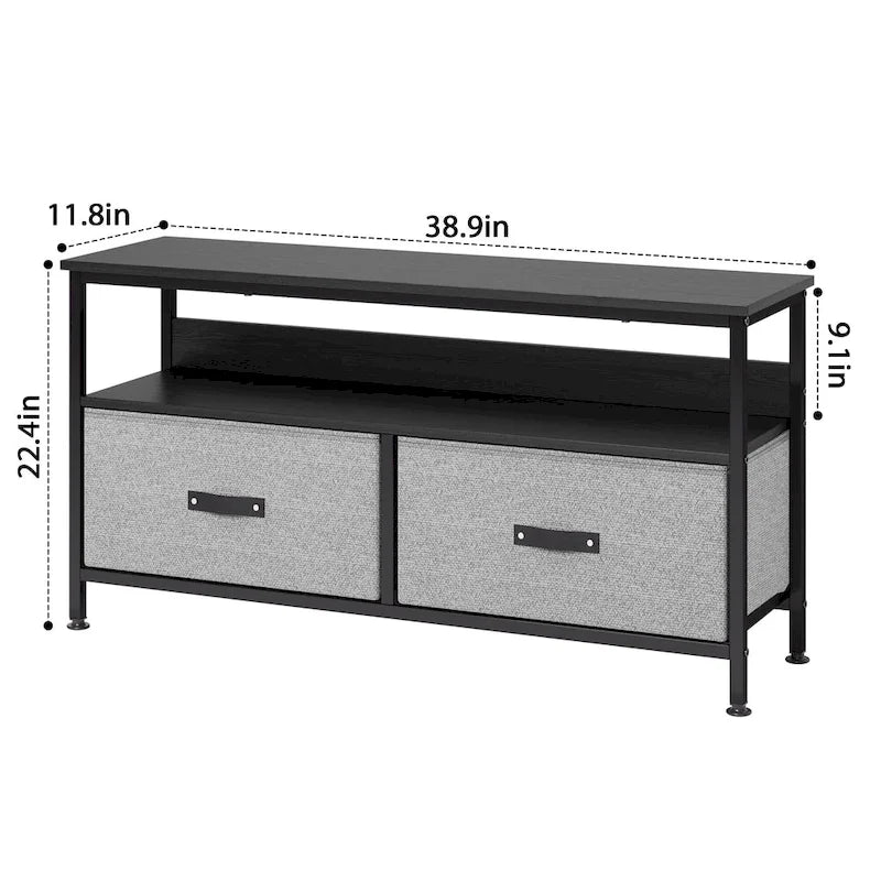 Meuble TV et Commode Multifonction pour Chambre à Coucher avec 2 Tiroirs - 106,7 cm