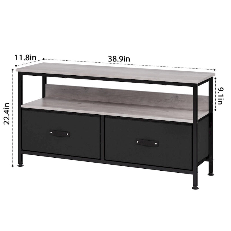 Meuble TV et Commode Multifonction pour Chambre à Coucher avec 2 Tiroirs - 106,7 cm