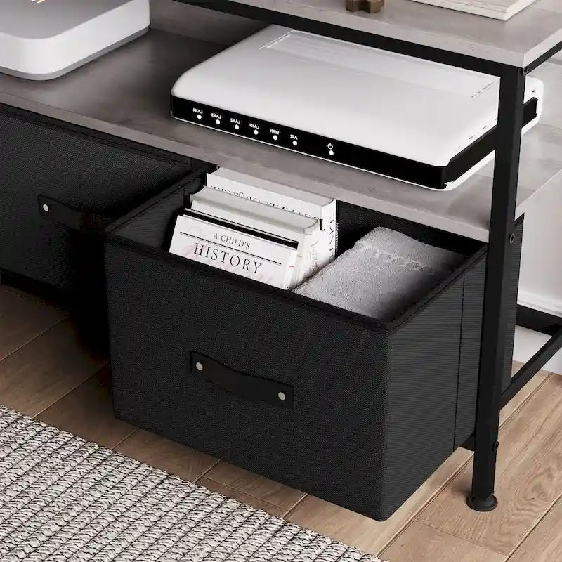 Meuble TV et Commode Multifonction pour Chambre à Coucher avec 2 Tiroirs - 106,7 cm