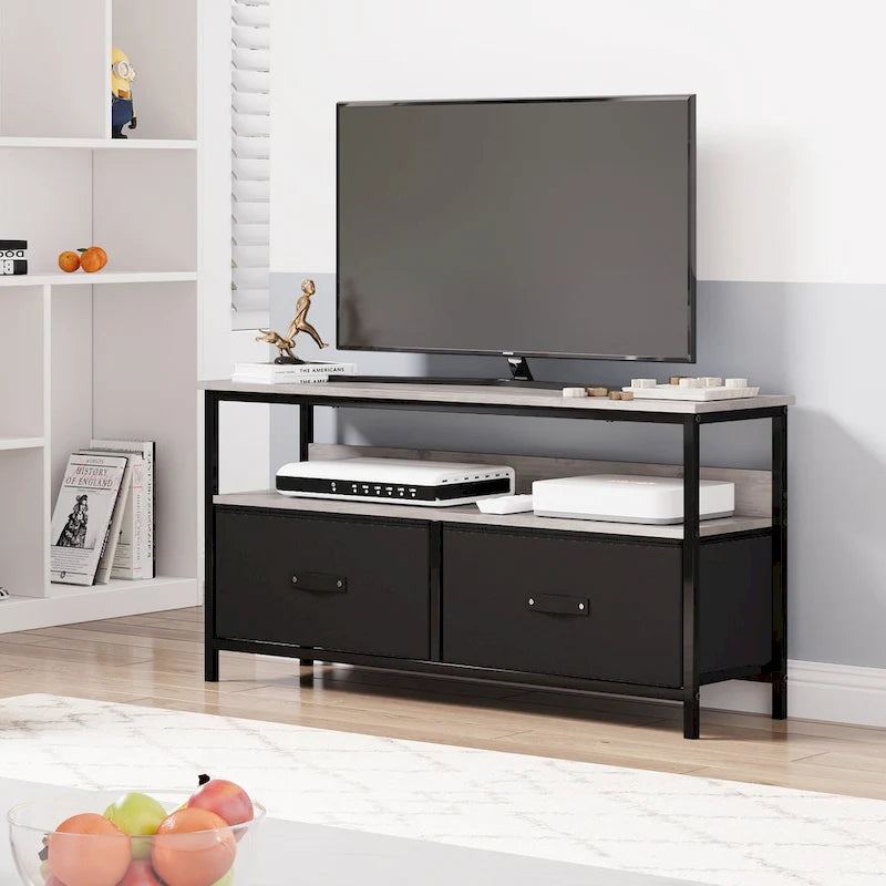 Meuble TV et Commode Multifonction pour Chambre à Coucher avec 2 Tiroirs - 106,7 cm