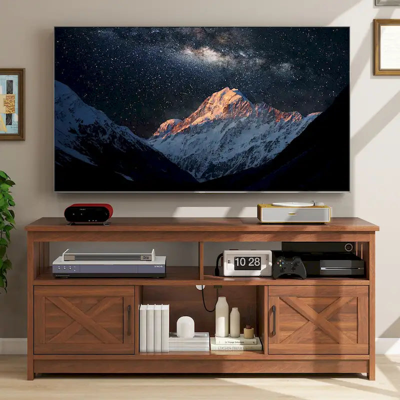 Meuble TV Moasis Farmhouse 59 avec rangement et étagères