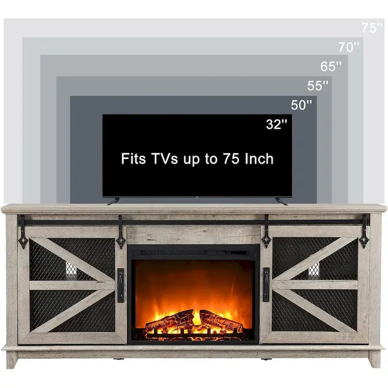 Meuble TV de cheminée de ferme, Centre de divertissement, Console TV