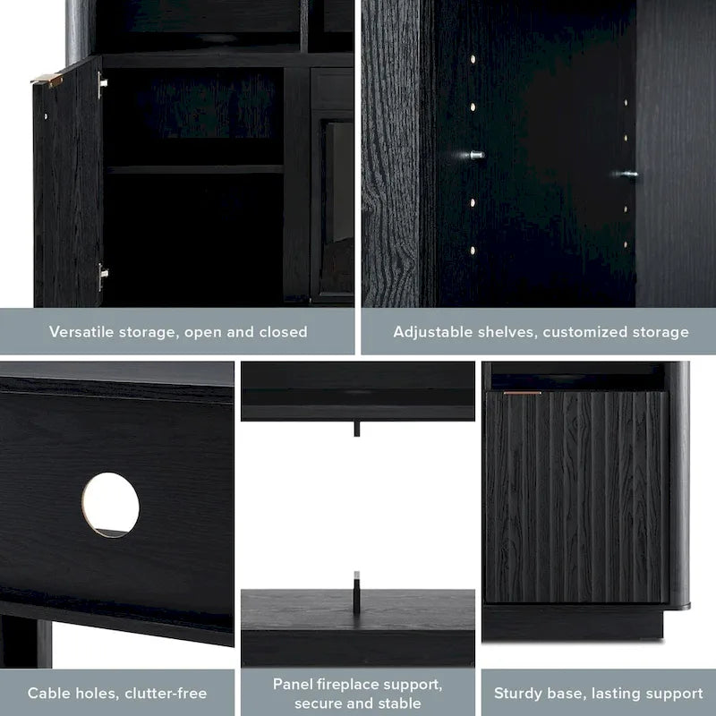Meuble TV avec cheminée électrique Mopio Brooklyn 59
