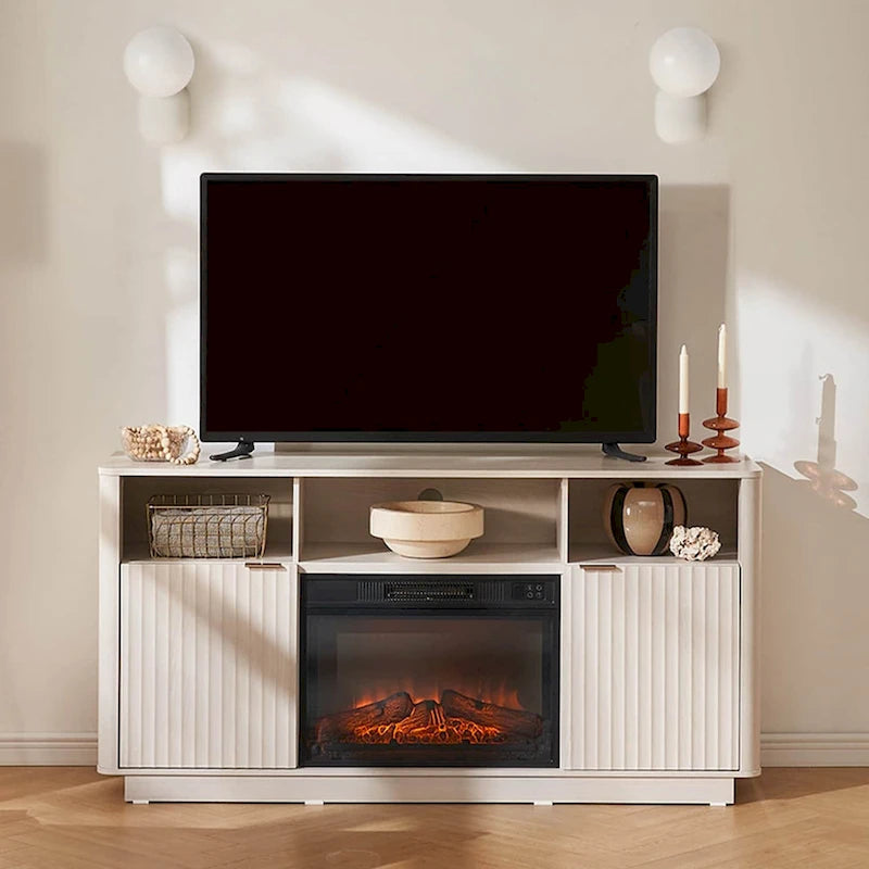 Meuble TV avec cheminée électrique Mopio Brooklyn 59