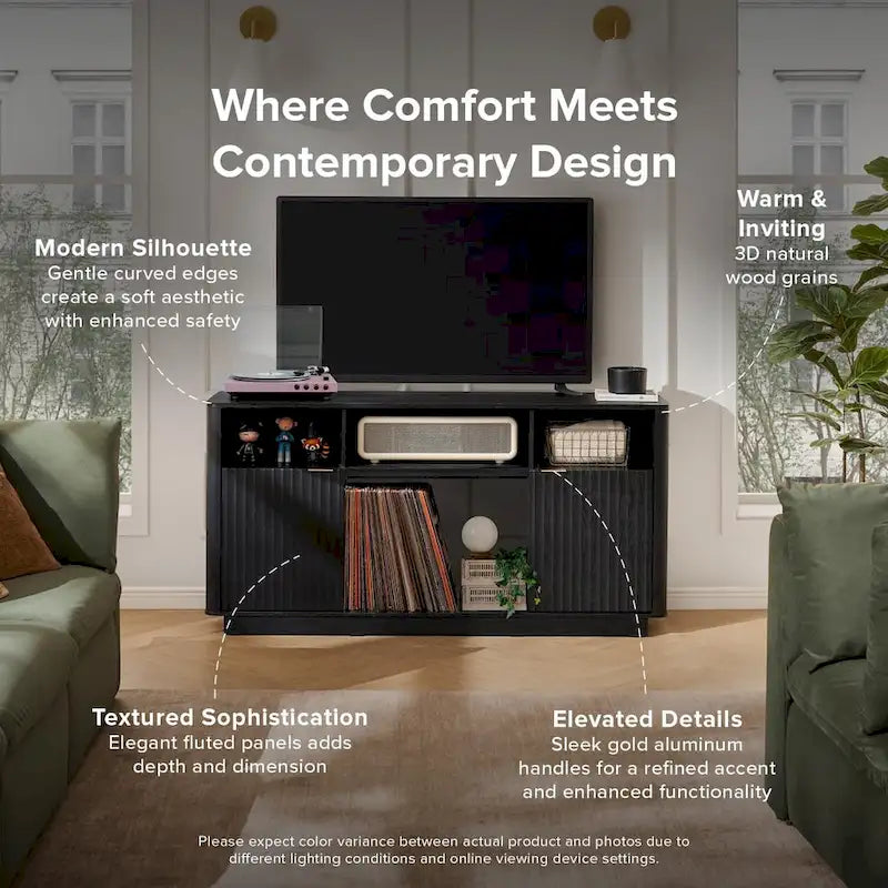 Meuble TV avec cheminée électrique Mopio Brooklyn 59