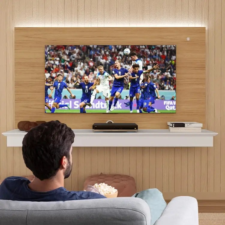 Meuble TV flottant pour téléviseurs jusqu'à 55 pouces - Meuble TV mural avec bande LED et étagère