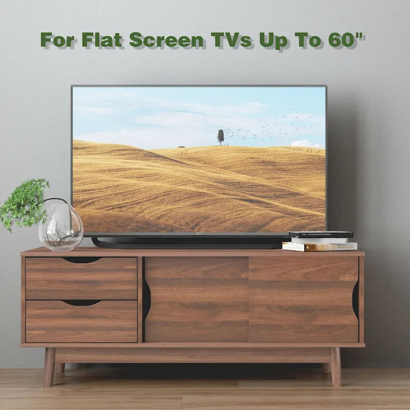 Meuble TV Gymax pour téléviseur jusqu'à 60 pouces, Table Console Multimédia avec Rangement - Voir détails