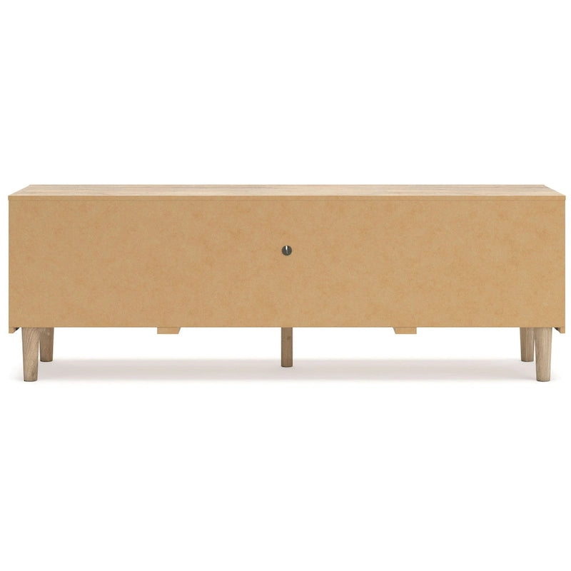 Meuble TV grand Ciel, 4 tiroirs, 2 étagères, bois marron, 183 cm