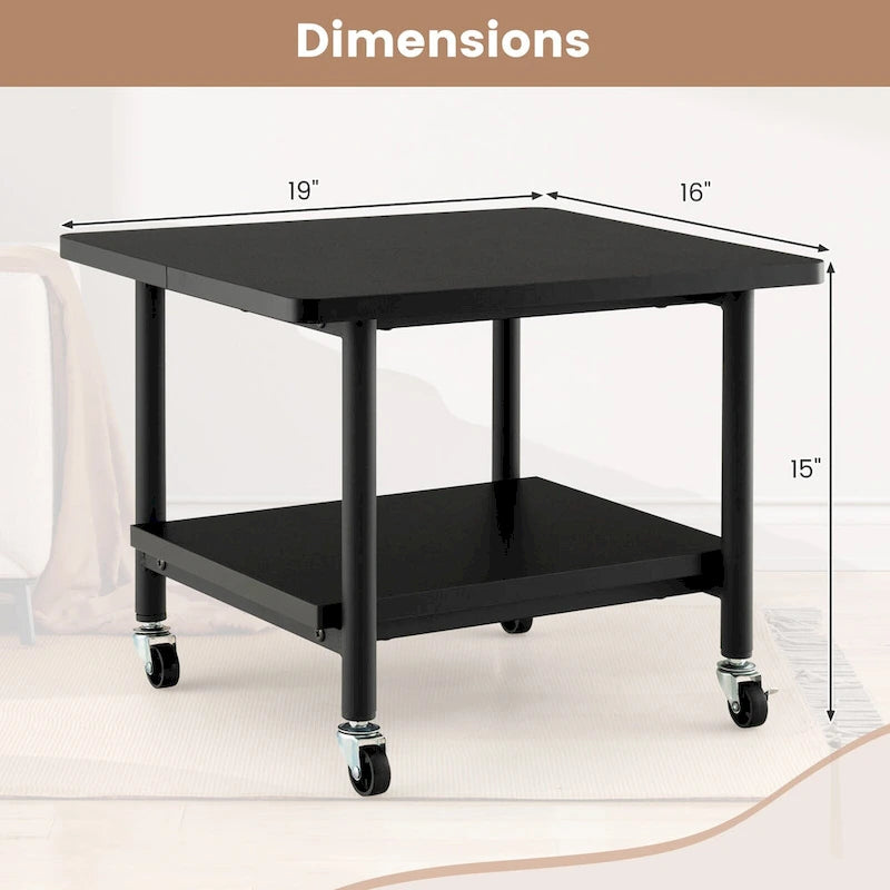 Meuble d'imprimante avec rangement sous le bureau, table d'imprimante avec 4 roulettes - Voir les détails