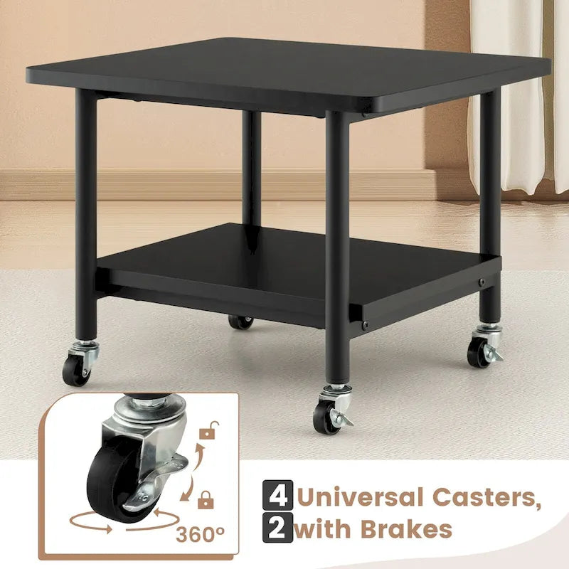 Meuble d'imprimante avec rangement sous le bureau, table d'imprimante avec 4 roulettes - Voir les détails