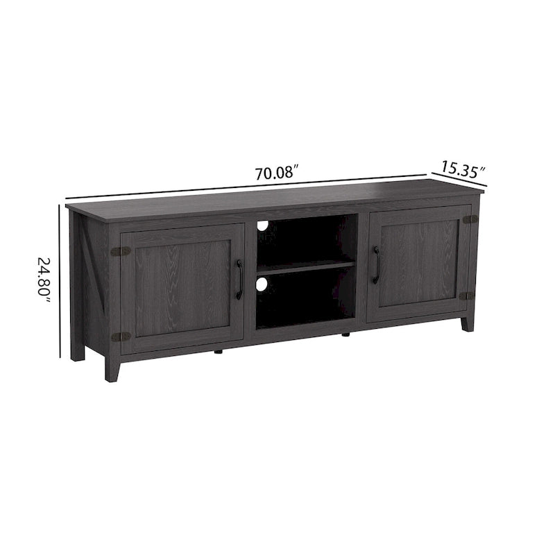 Meuble TV industriel avec 2 armoires de rangement et 4 étagères pour salons, chambres et salles de jeux