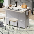 Îlot de cuisine avec meuble de rangement pour poubelle (tabouret non inclus)