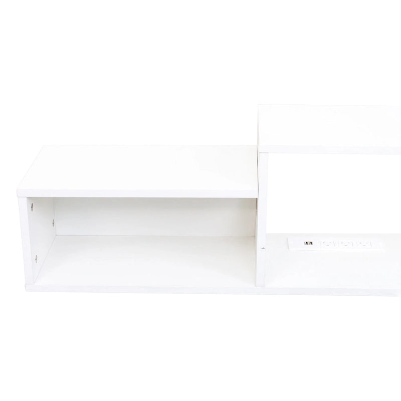 Meuble TV flottant moderne avec 3 étagères et LED 20 couleurs pour home cinéma et bureau muraux