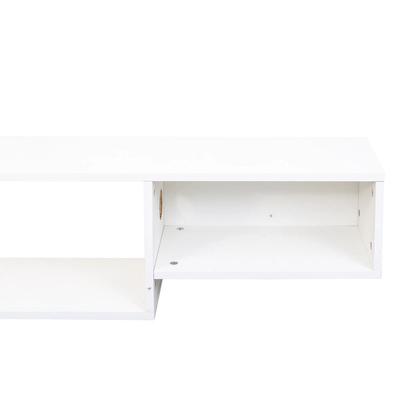 Meuble TV flottant moderne avec 3 étagères et LED 20 couleurs pour home cinéma et bureau muraux