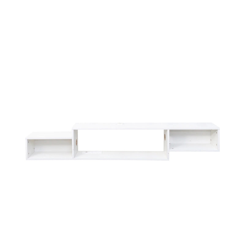 Meuble TV flottant moderne avec 3 étagères et LED 20 couleurs pour home cinéma et bureau muraux