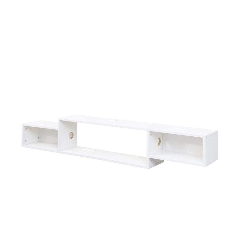 Meuble TV flottant moderne avec 3 étagères et LED 20 couleurs pour home cinéma et bureau muraux