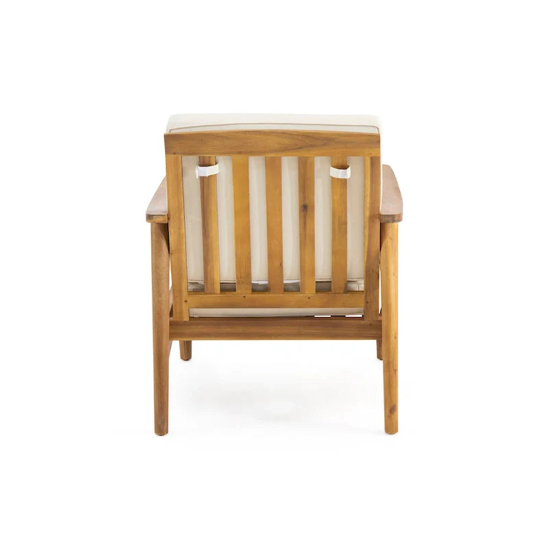 Ensemble de conversation d'extérieur 4 places en bois d'acacia Willowbrook par Christopher Knight Home