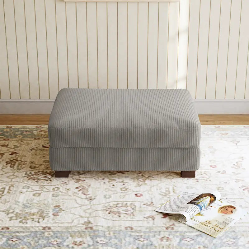 Pouffe d'appoint oversize en velours côtelé moderne