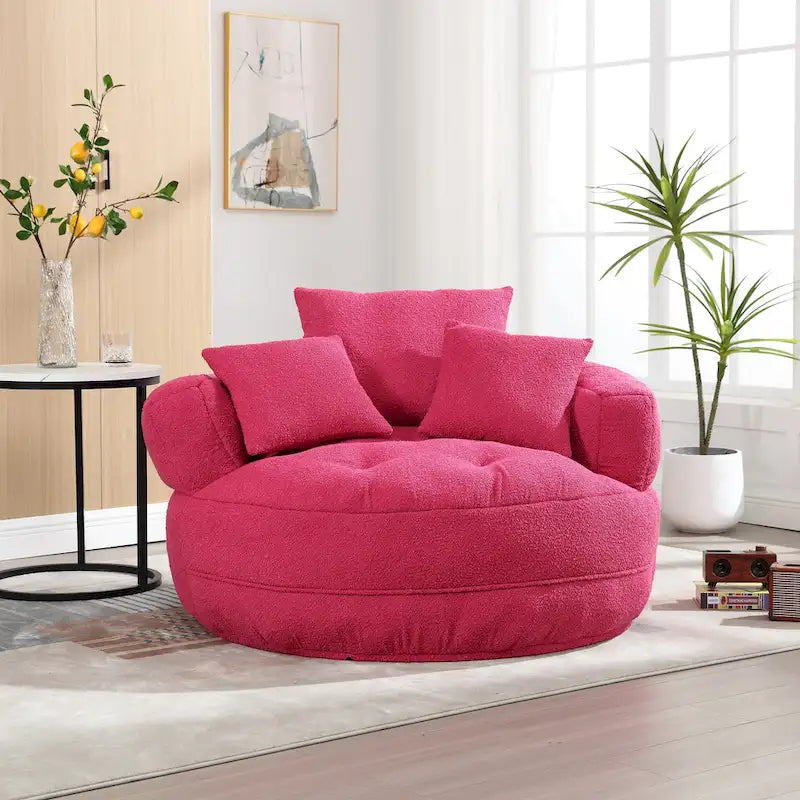 Fauteuil rond paresseux – Blanc/Bleu/Gris/Jaune/Orange/Rose fuchsia/Bleu marine/Vert, siège individuel et deux places
