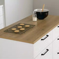 Îlot de cuisine 6 tiroirs – Style Ferme, Blanc et Érable Muscade, 120 cm L