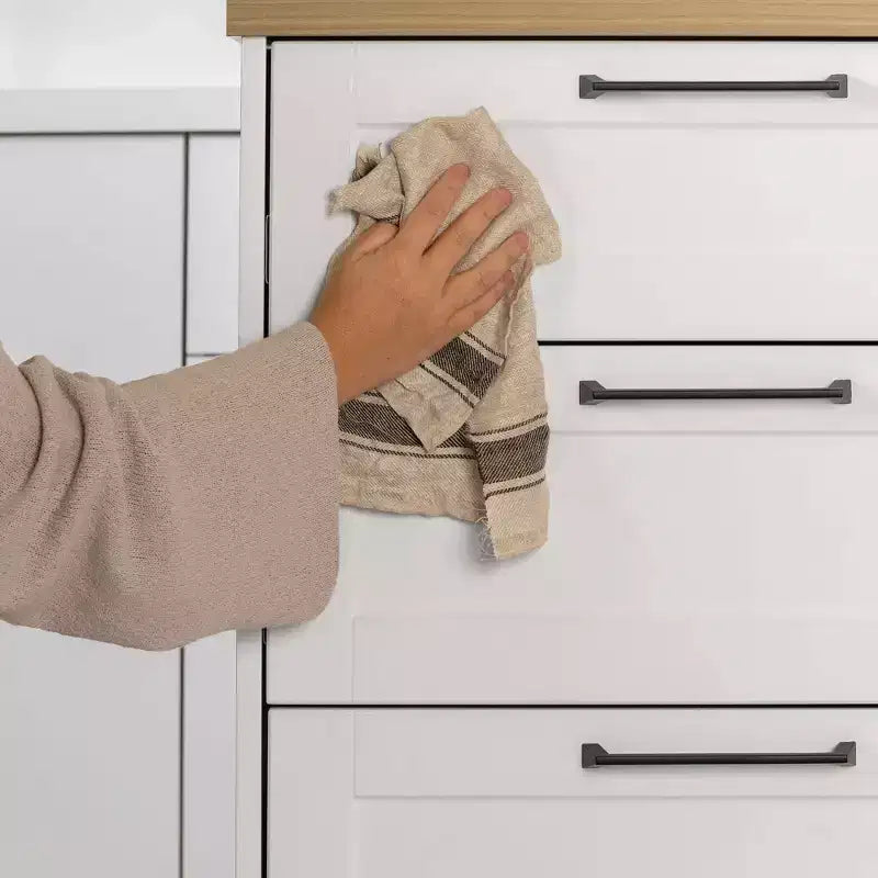 Îlot de cuisine 6 tiroirs – Style Ferme, Blanc et Érable Muscade, 120 cm L