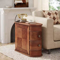 Table d'appoint étroite en bois massif à 2 tiroirs – Noyer, 23,6" L, 68 kg, Aucun assemblage requis