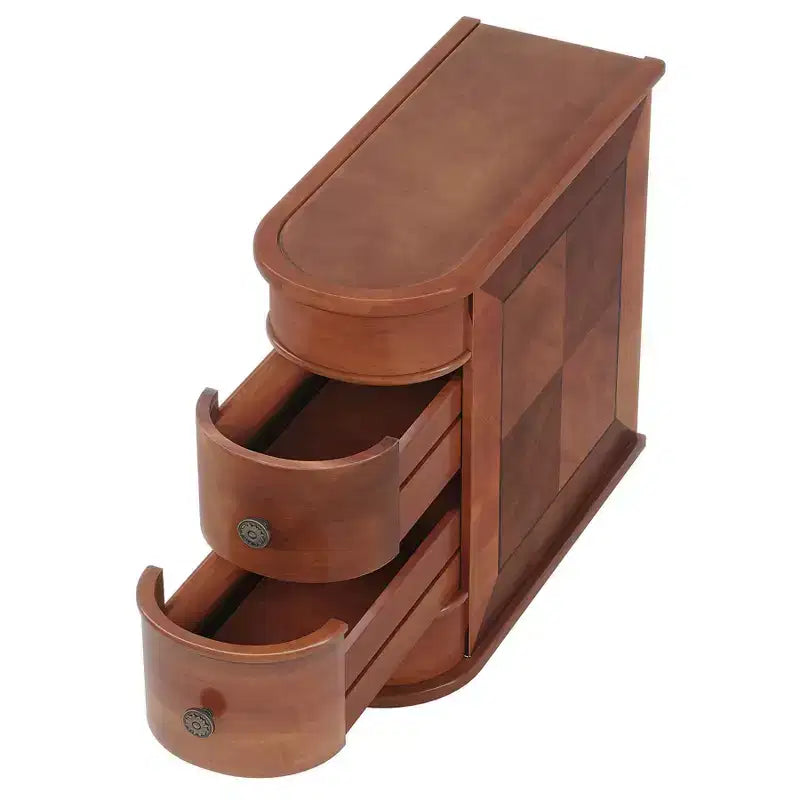 Table d'appoint étroite en bois massif à 2 tiroirs – Noyer, 23,6" L, 68 kg, Aucun assemblage requis