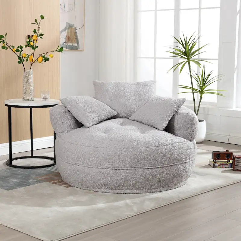 Fauteuil rond paresseux – Blanc/Bleu/Gris/Jaune/Orange/Rose fuchsia/Bleu marine/Vert, siège individuel et deux places