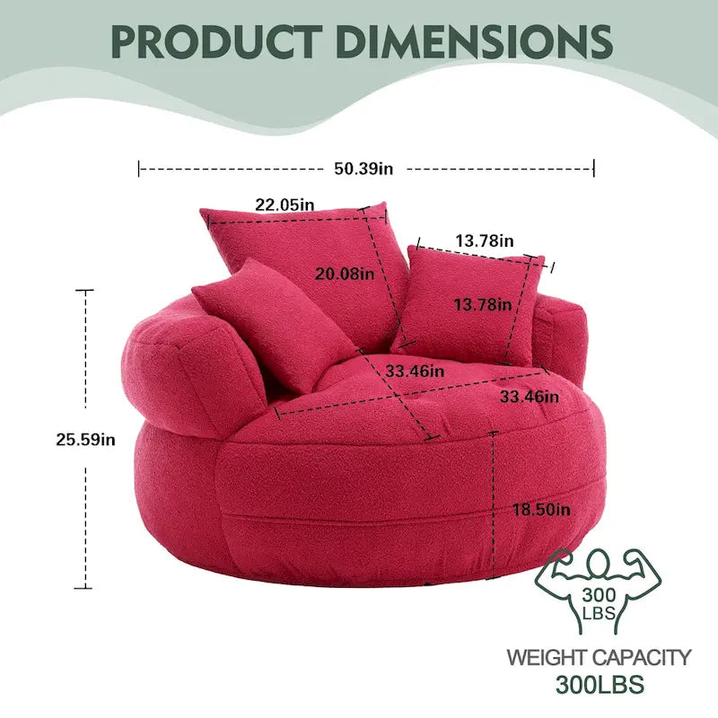 Fauteuil rond paresseux – Blanc/Bleu/Gris/Jaune/Orange/Rose fuchsia/Bleu marine/Vert, siège individuel et deux places