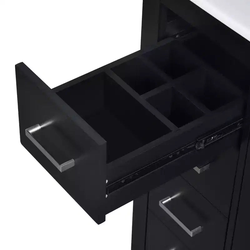 Meuble-lavabo simple de 30 po avec armoire et 3 tiroirs – Noir / Bleu / Vert / Indigo / Blanc