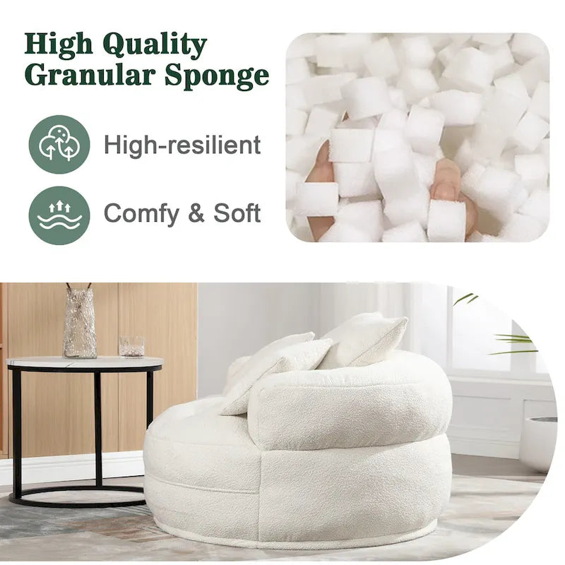 Fauteuil rond paresseux – Blanc/Bleu/Gris/Jaune/Orange/Rose fuchsia/Bleu marine/Vert, siège individuel et deux places