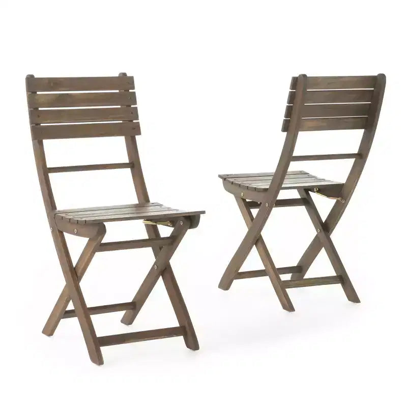 Positano Set of 2 Acacia Wood Foldable Dining Chairs - Christopher Knight Home