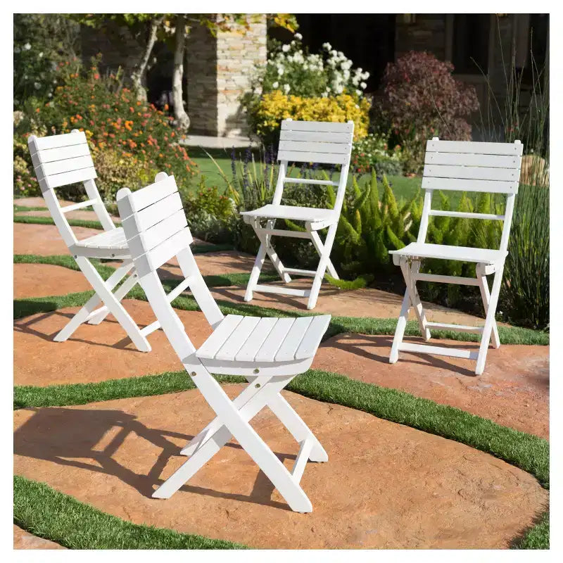 Lot de 4 chaises pliantes de salle à manger en bois d'acacia Positano - Christopher Knight Home