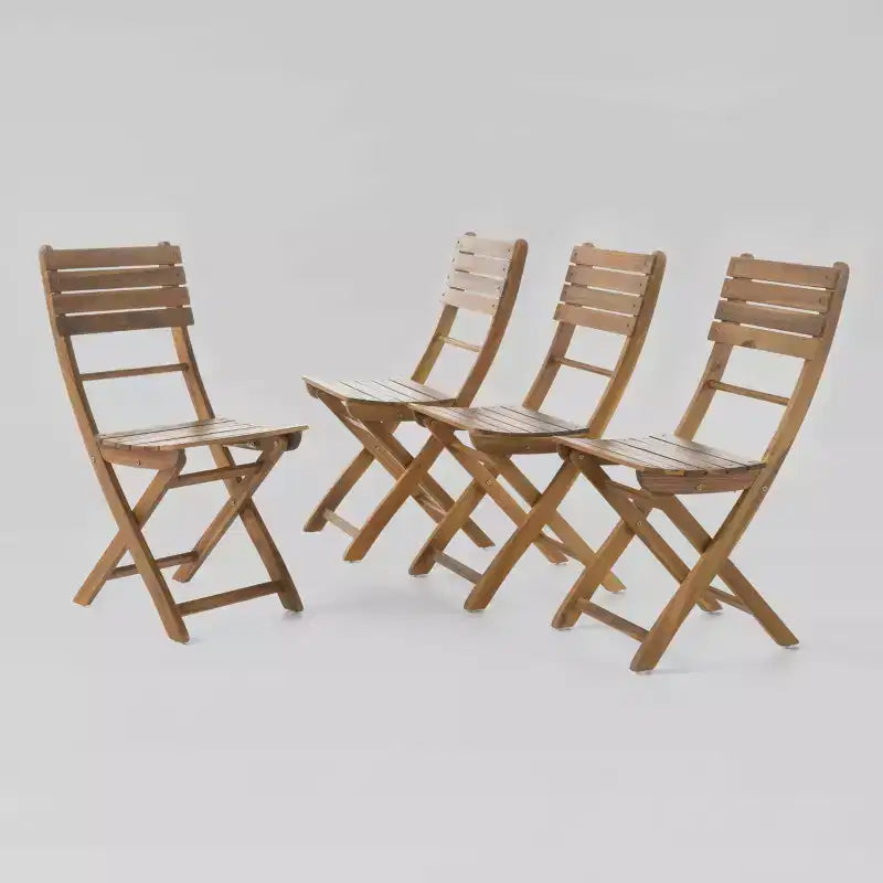 Lot de 4 chaises pliantes de salle à manger en bois d'acacia Positano - Christopher Knight Home